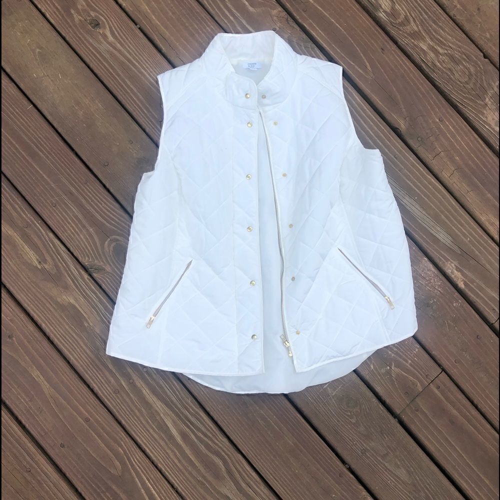 CROWN & IVY Puffer Vest W/ Zipper and Buttons Size 2X